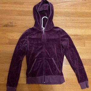 Juicy Couture Velour Purple Full Zip Hoodie